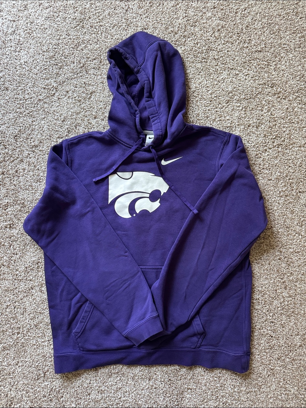 Nike Kansas State Purple Hoodie with White Logo and Swoosh